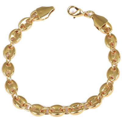 [Q8880] - Gold Plated 'Coffee Bean' Bracelet - 19 Cm 7 Mm