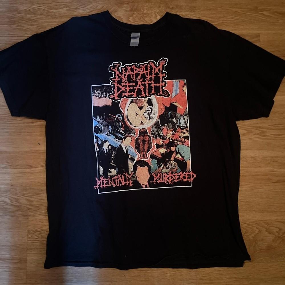 Napalm Death Ментально убил Футболка Унисекс Концертная S-5XL CR984 Унисекс Футболка M