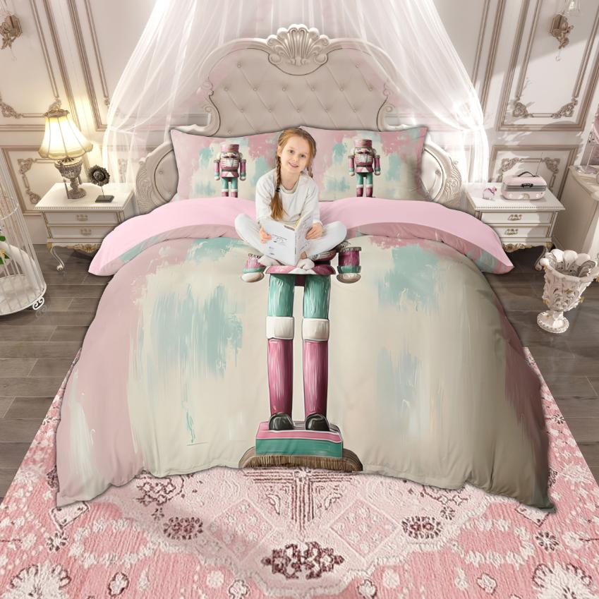 Homewish Veselé Vánoce Sada povlaku na přikrývku 2ks/3ks, Dětské dárky k šťastnému novému roku Ložní prádlo, Vánoční sada povlaku na přikrývku Santa Claus