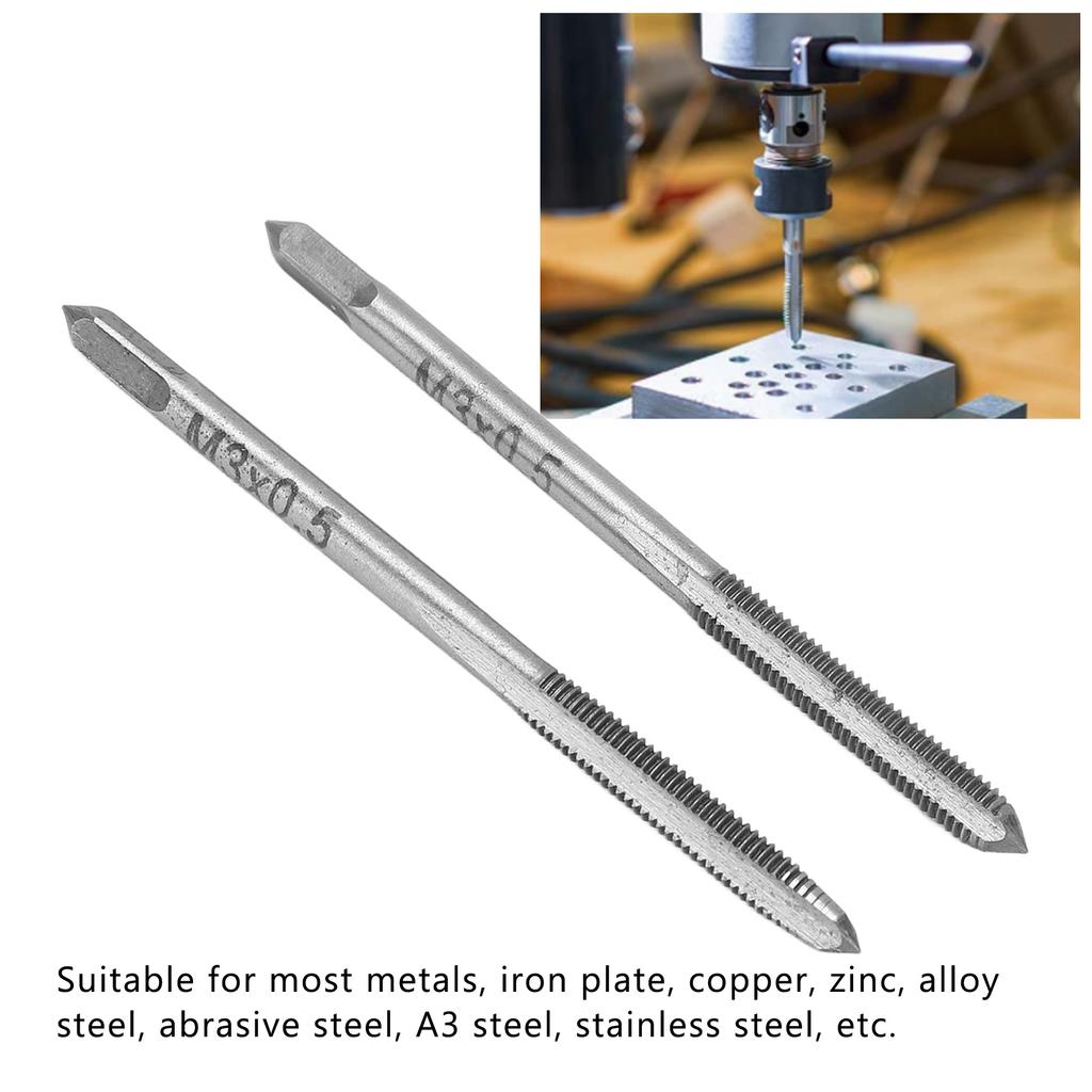 2PcsCelsiusSet   Machine Tap High Speed Steel 3 Straight Flutes Screw Thread Tapping Tool