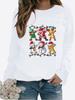 Winter Women's Santa Claus Printed Tops T-shirt Ladies Round Neck Long Sleeve Casual Sweatshirt Plus Size Blouse