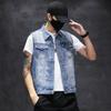 Denim Vest Men's Spring Summer and Autumn Large Size Vest Casual Hong Kong Trend Ins Vest Youth Sleeveless Waistcoat