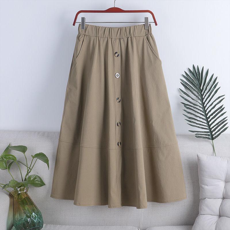 Mångsidiga A-linjeformade kjolar för damer Vår och sommar Smickrande och förlängande Mellanlånga paraplykänsliga kjolar för damer