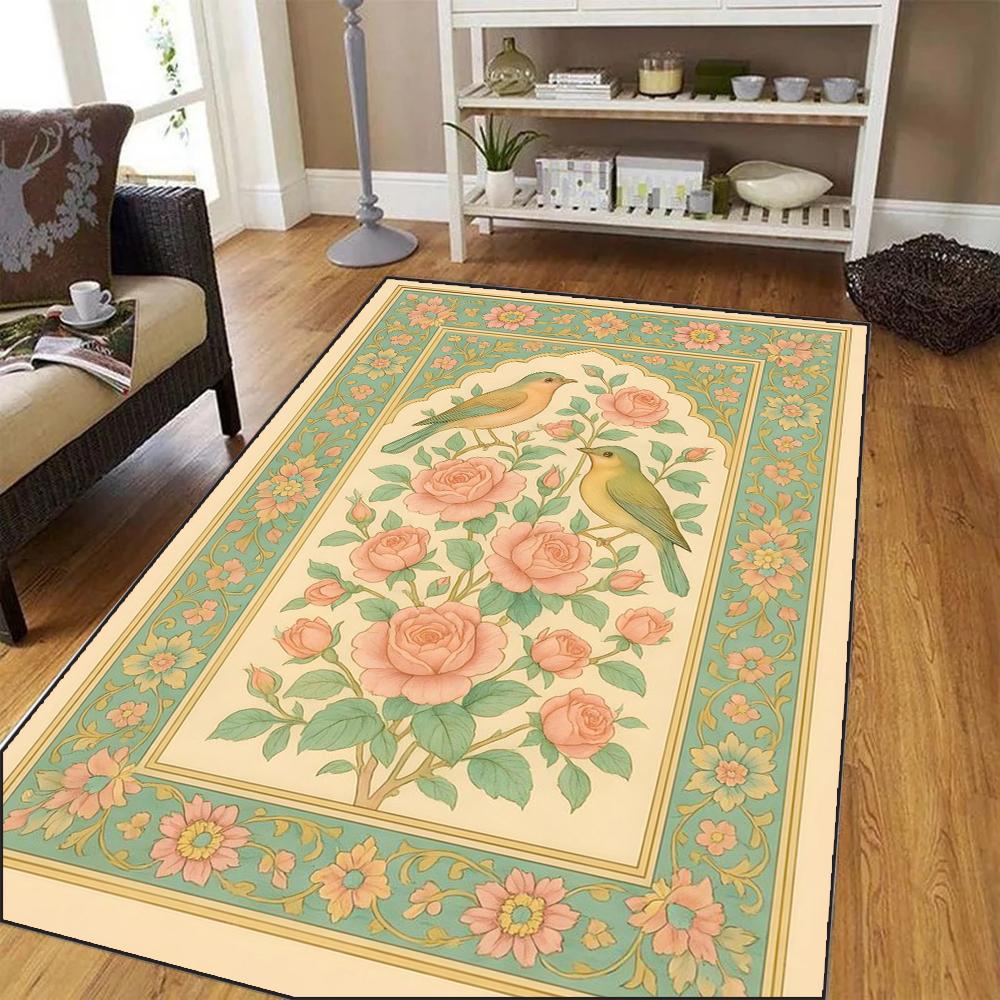 

Ретро Елегантність Квітковий Килимок Вінтажний Французький Стиль Миючий Нековзкий Килим для Спальні Вітальні Підлоговий Килимок Декор 40X60cm