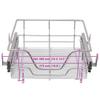 Built in Drawer Basket Slide 2 pcs Silver 400 mm