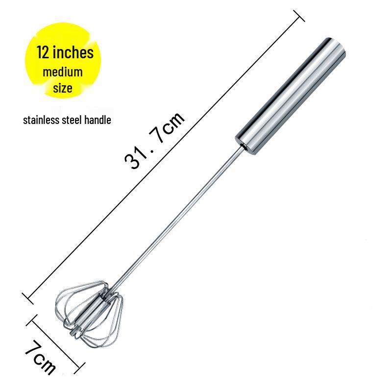 Stainless Steel Manual Press Handheld Egg Beater and Cream Mixer for Home Baking