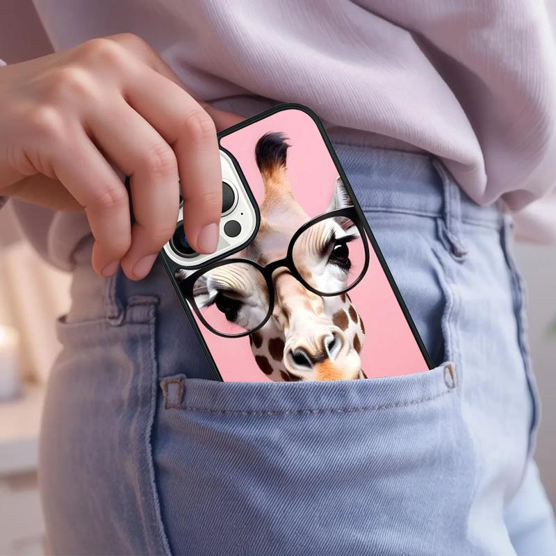 Cute African Giraffe Animal Phone Case For iPhone 17 Air 15 16e 14 13 Pro Max Coque 12 11 Pro Max PLUS Cover
