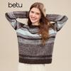 Betu Damen Gestreifter Pullover mit Relaxed Fit