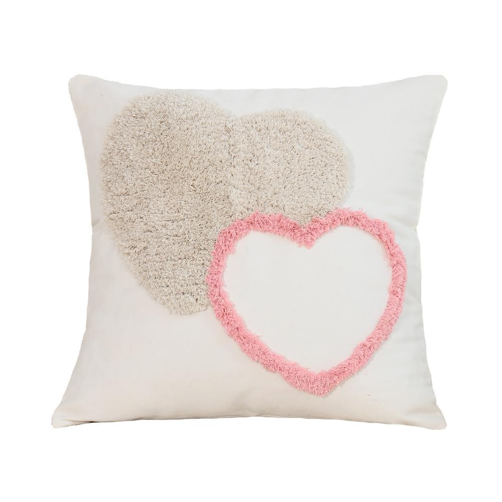 Volle Geknoopte Kussenhoes Cojines Driedimensionale Hartvormig Geborduurde Valentijnsdag Bank Kussenhoes Huisdecoratie 45x45cm
