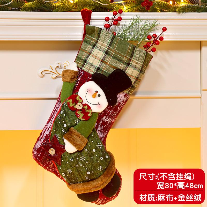 Christmas Stockings Socks Santa Snowman Hanging Xmas Tree Ornaments Christmas Decor for Home New Year Navidad Candy Gift Bags