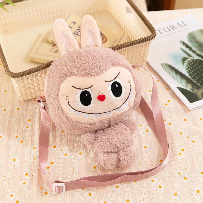 30cm Labubu Shoulder Cartoon Cute Doll Backpack Toy Play Crossbody Pouch Monster Outdoor Travel Bag Christmas Gift