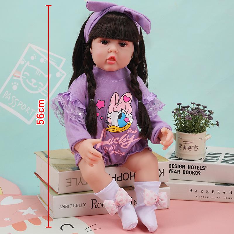 56cm Reborn Simulation Barbie Baby Doll Gift Set - Soft Gel Toy for Girls