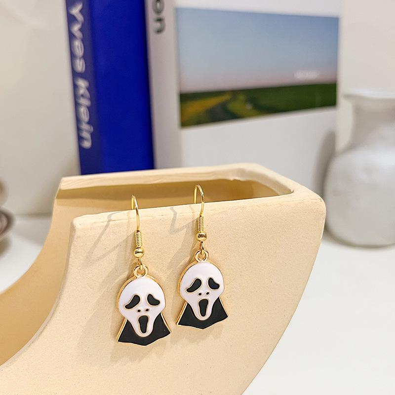 2022 Cartoon Cute Oil Drop Bat Holiday Cartoon Character Ear Hook Personality Earrings Earrings