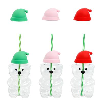 Bear Straw Cup Cute Bear Glass Cup Household Juice & Beverage Cup