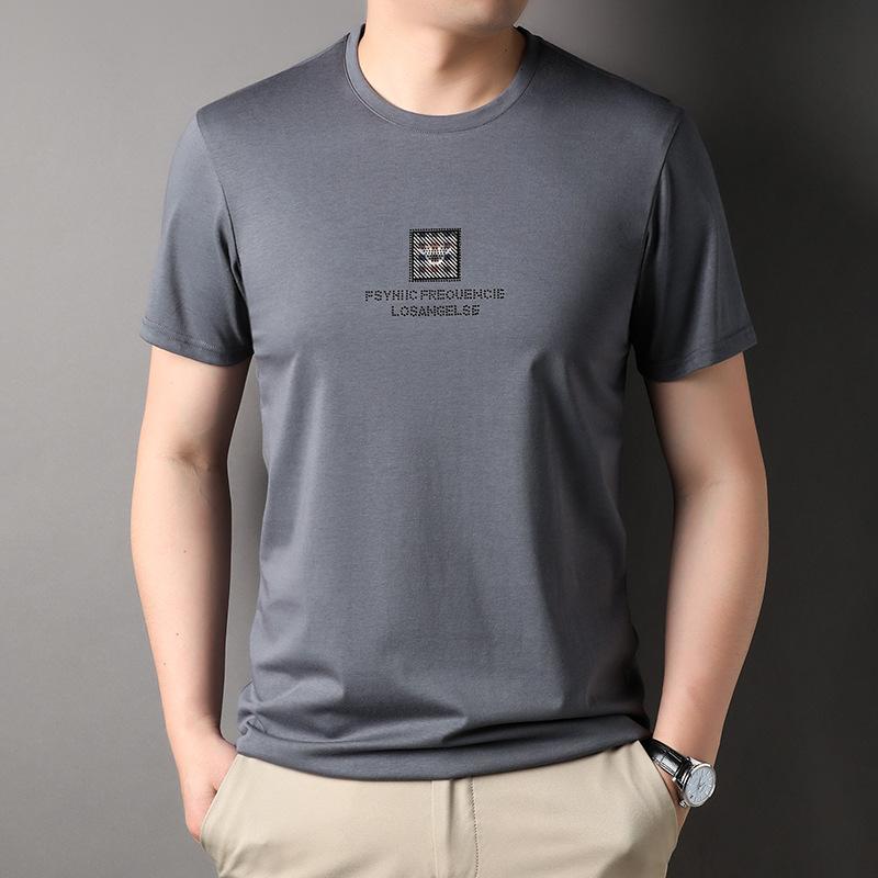 Short-Sleeved T-shirt Men's Cool Summer New Round Neck Casual Skin-Friendly Bottoming Shirt