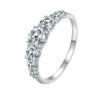 1.42cttw D VVS Moissanite Engagement Rings for Women 7 Gem Sparkling Lab Diamond Wedding Band with Certificate 925 Silver