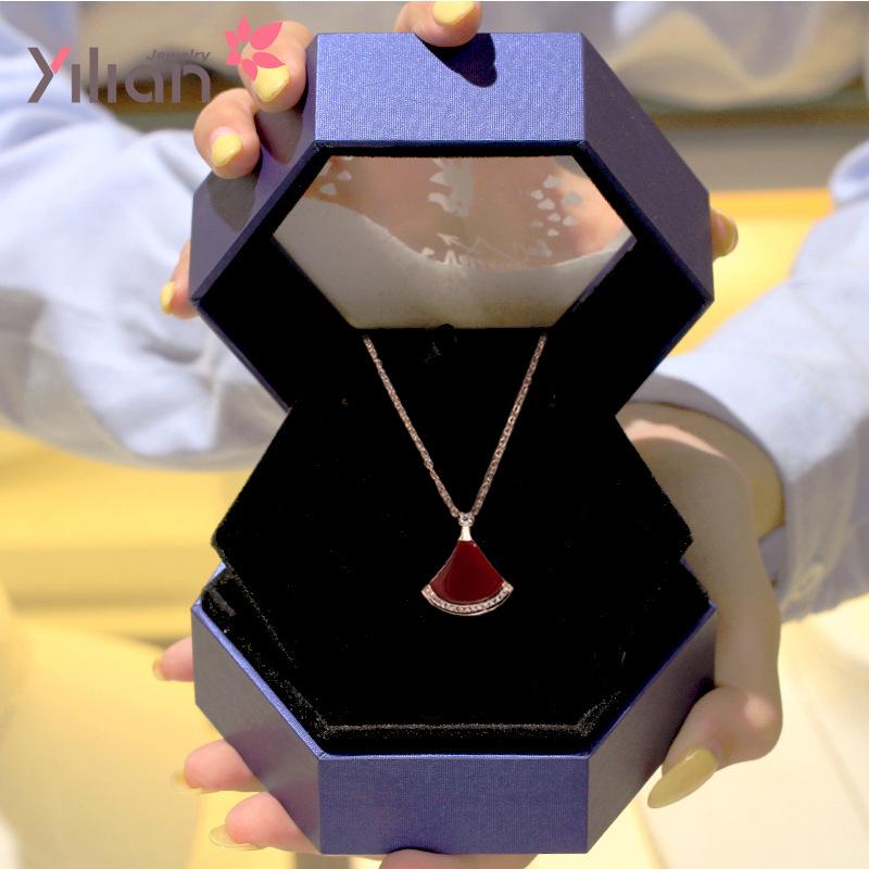 Double-Sided Four-Leaf Clover Heart Necklace: Sterling Silver Clavicle Chain, Women's Summer Korean Fashion, Mori Style Pendant.