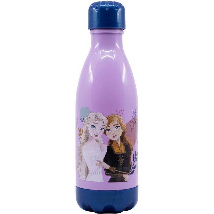Boissons Fruitees Tataway Bouteille D'eau en Plastique Bleue Disney Frozen Elsa et Anna pour Filles 560 Ml avec Bouchon à Vis