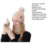 3Pcs/Set Women Hat Scarf Gloves Set Plush Ball Hat Cold Protection Double-Layer Scarf Touchscreen Gloves Set Ski Cycling Gear