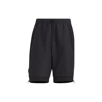 Solid Color Drawstring Sports Shorts Men Bottoms Black HE6604