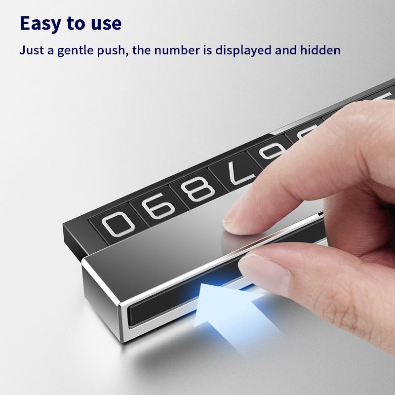 Car Phone Number Temporary Car Parking Card Plate Luminous Phone Number Holder Hidden Parking Telephone Number Plate Accessories