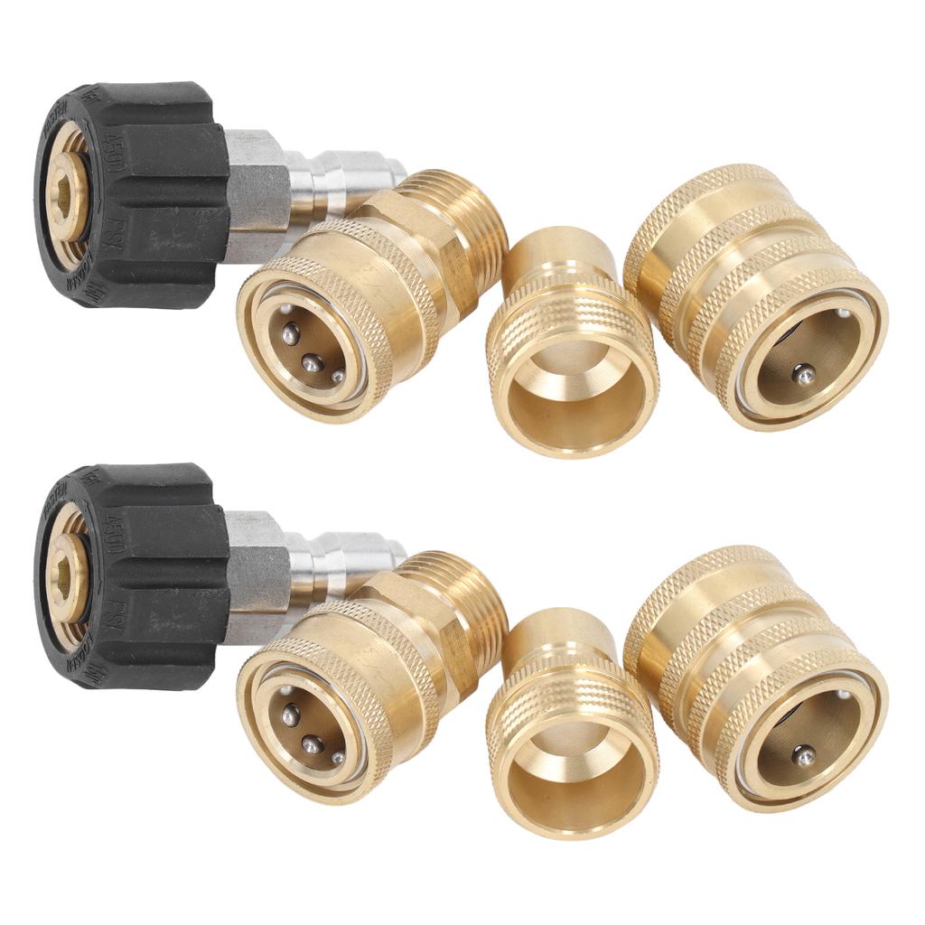 8pcs Pressure Washer Adapter Set Quick Coupler Fittings Metal Quick Connector for Car Washer