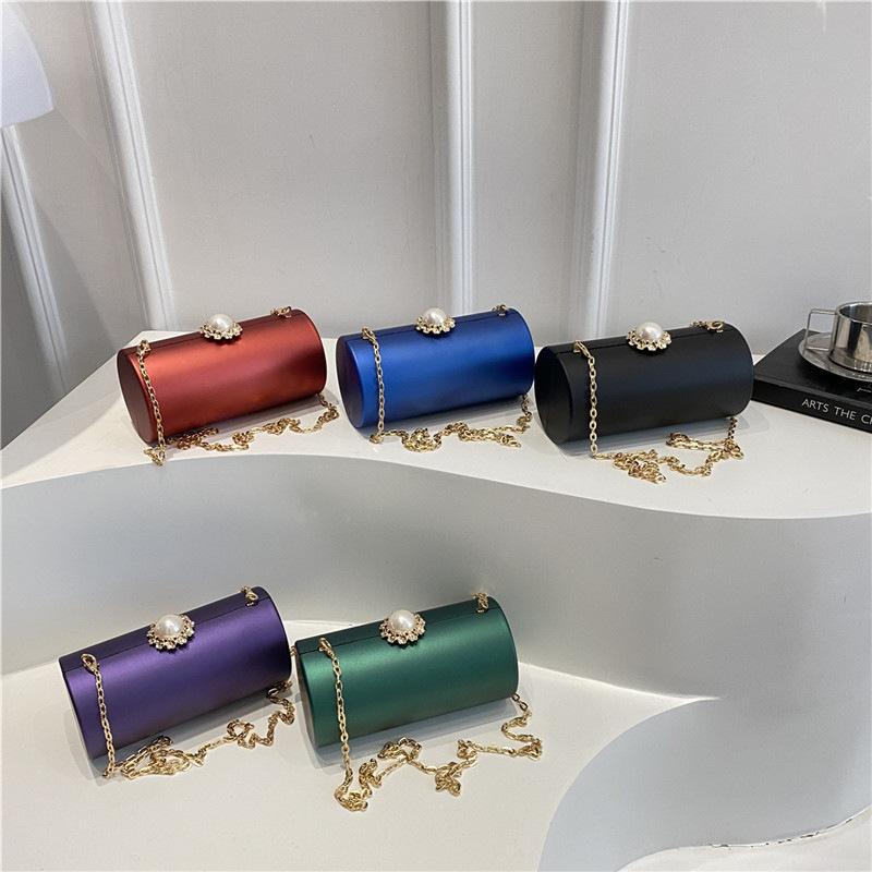 Acrylic cylinder bag 2025 new European and American fashion niche dinner bag women's shoulder chain box bag tide