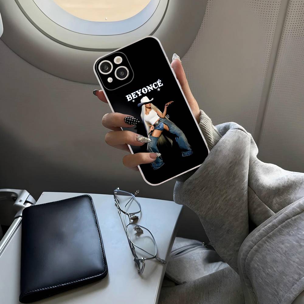 B-Beyonce Hot Singer Transparent TPU Phone Case For IPhone 17 11 12 13 14 15 16 Pro Max 16 Plus Cover