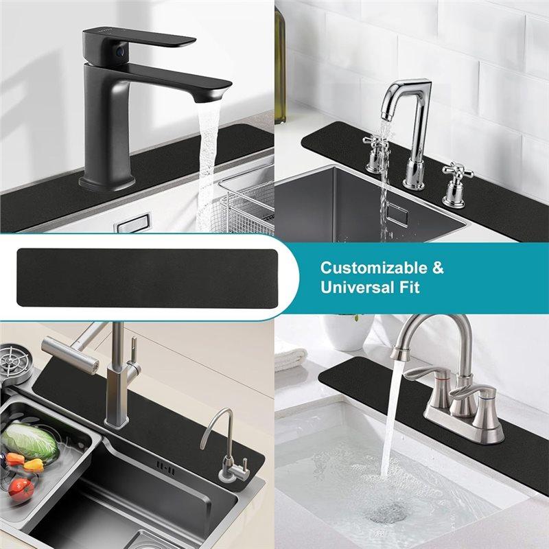 A34R Badezimmer-Arbeitsplatten-Schutz Wasserhahn-Matte für Küchenspüle Schnelltrocknend Zuschneidbar Mit 2 oder 3 Loch Wasserhahn