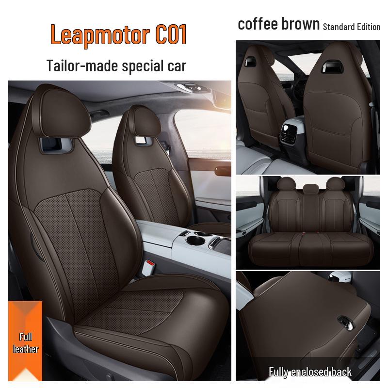 Leapmotor C01 Seat Cover - Breathable, Perforated Leather, 5-Seat, All-Season, Ice Silk Cushion 2022.