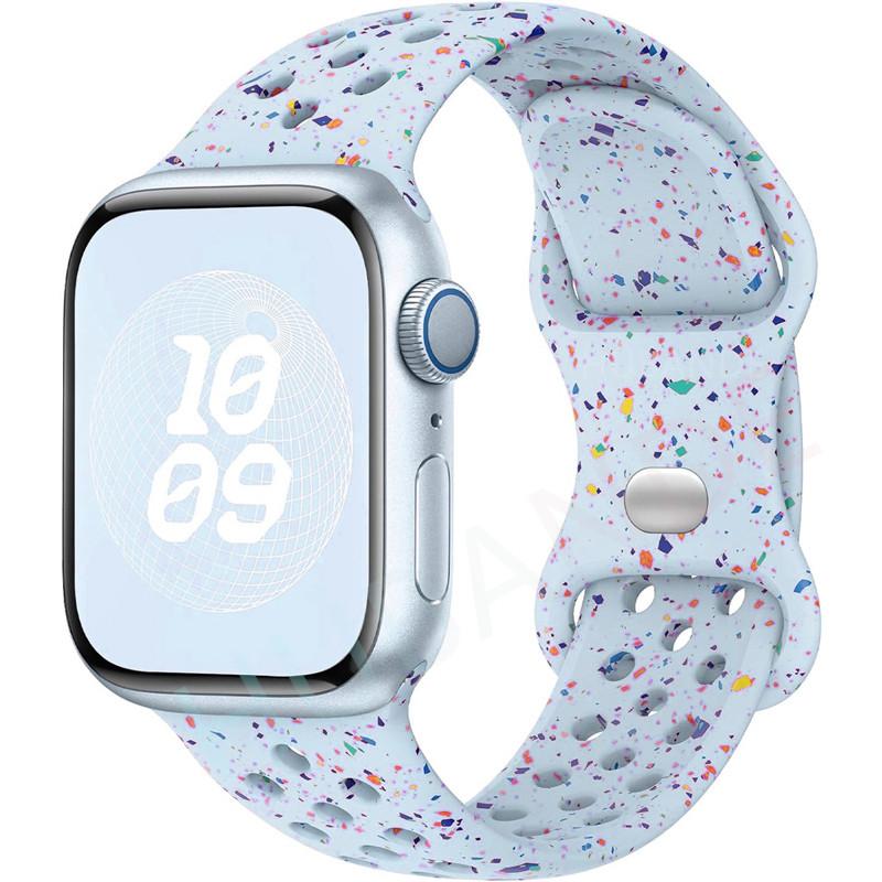 Sport Strap Colored Particles Rubber Band for Apple Watch 49mm 46mm 45mm 44mm 42mm 41mm 40mm  for IWatch 11 10 9 8 7 6 5 4 3 SE