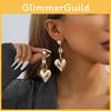 Heart Trendy Gold Pendant Earrings Vintage Geometric Heart Studs Fashion Street Style