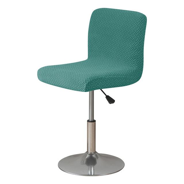 T -Shaped Jacquard Club Swivel Chair Cover Small Size Option Short Back Chair Cover For Dining Room Cooking Space Elasticized Stool Seat Slipcover