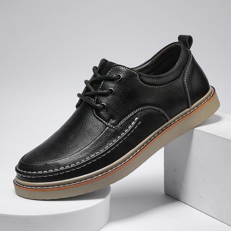 

Мужская повседневная кожаная обувь ручной работы на плоской подошве 39 чёрный