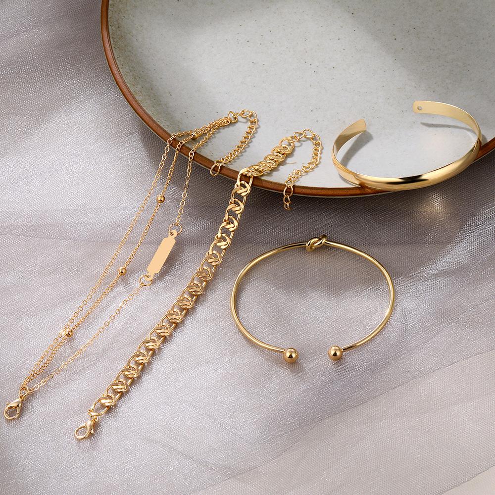 Stackable Knot Bracelet Series Wedding Fashionable Beach Vacation Style Daily Wear Women'S Bracelet Jewelry Gift 6pcs/set Party Accessories