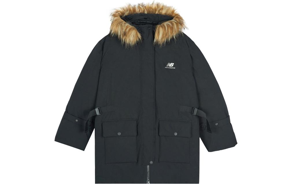 New Balance Down Jackets Women s Black Hooded Moderate Parka Down Jacket AWJ14352-BK XL