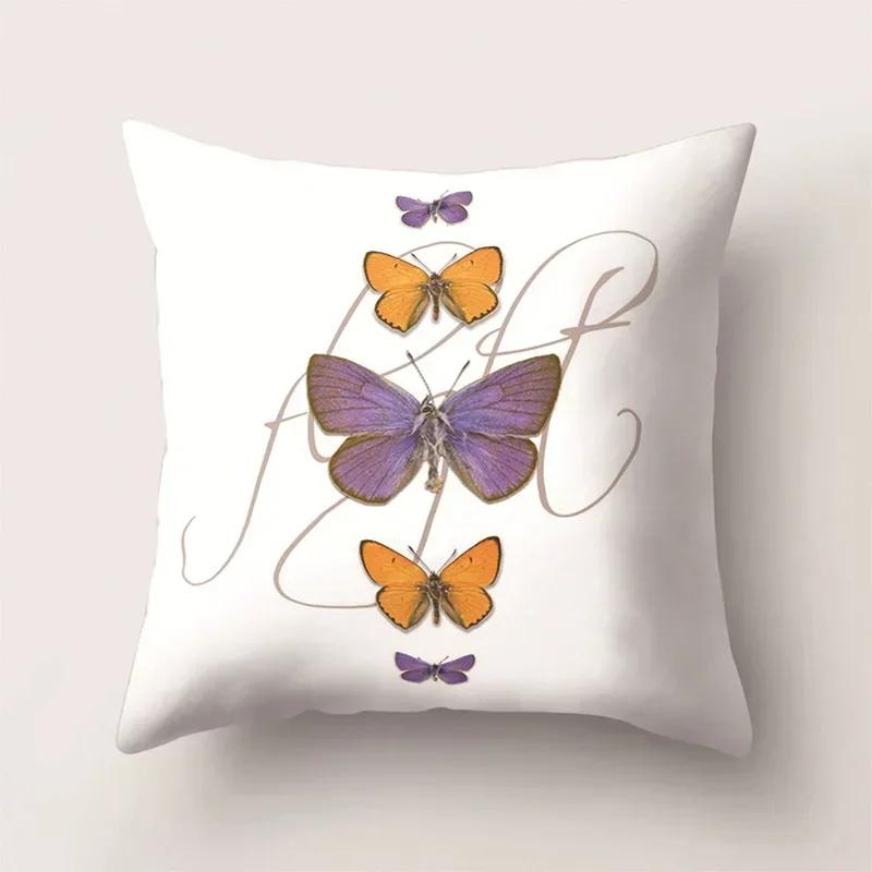 European Color Butterfly Print Sofa Cushion Cover Pillowcase Home Party Car Bedding