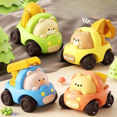 Mini Inertial Engineering Car Toys Cartoon Animal Excavator Construction Trucks Vehicle Model for Baby Boys 6 12 36 Months