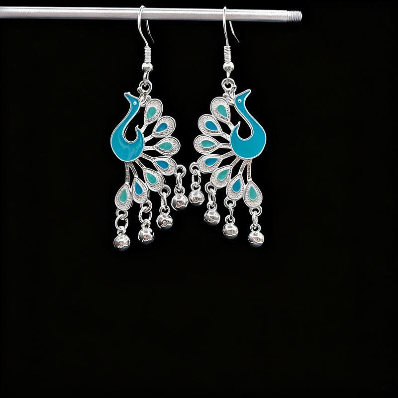 Ethnic style earrings Alloy silver-plated Miao ethnic minority Dong Yi earrings Earrings