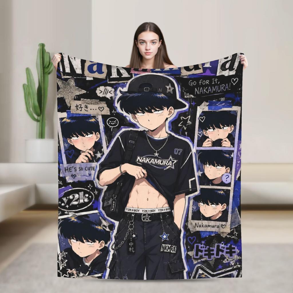 Go For It Nakamura Anime Velvet Throw Blankets Blanket for Bedding Couch Soft Bedroom Quilt