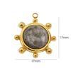 CARLIDANA Sun Shape Diy Jewelry Pendant Colorful Natural Stone Inlaid Stainless Steel Necklace Accessories Charms for Women