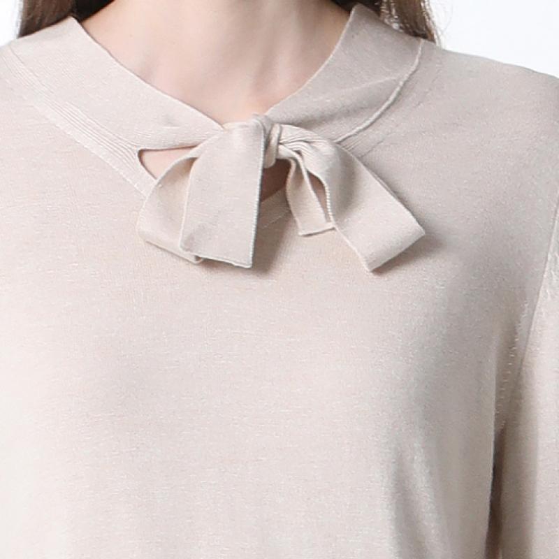 Shs Miss  V Neck Strap Wool Knit