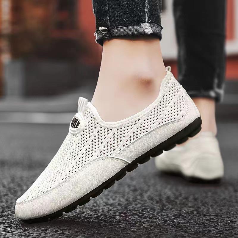 Men's shoes summer fly-woven mesh sports casual thin-soled mesh shoes men's work soft-soled light casual shoes