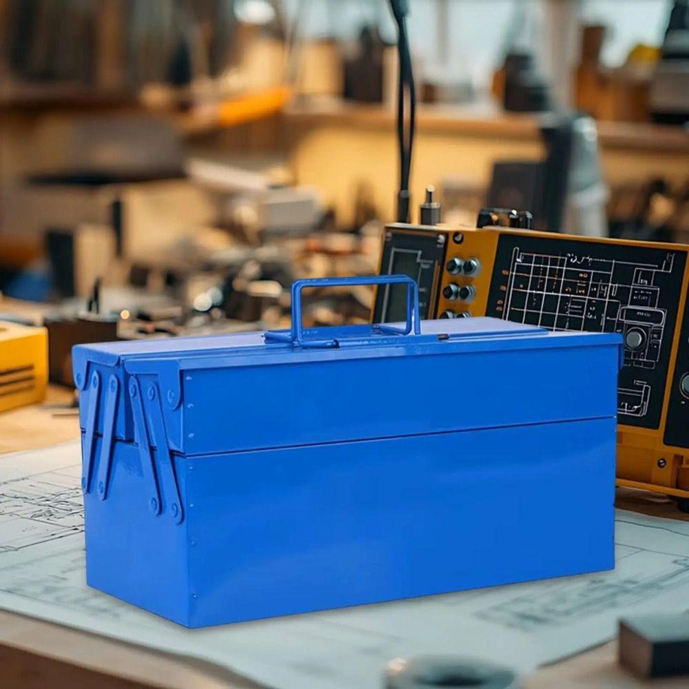 Metal Metal Toolbox Large Repair Chest Iron Construction Tool Box Auto Plumber