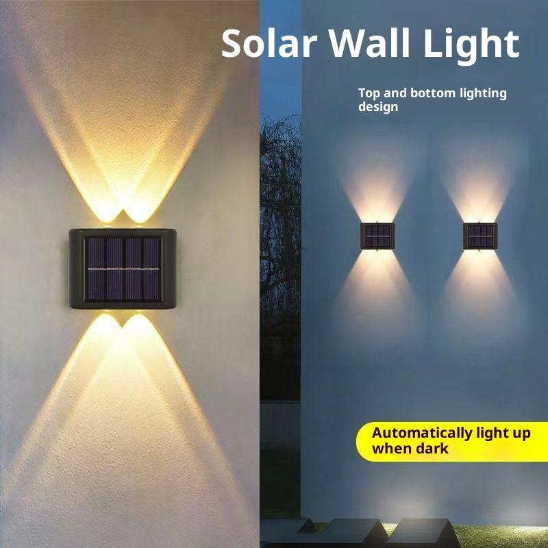 4-10 Led Solar Lamp Outdoor Waterproof Wall Lights For Garden Yard Decor Landscape Up And Down Luminous Lighting 1Pc
