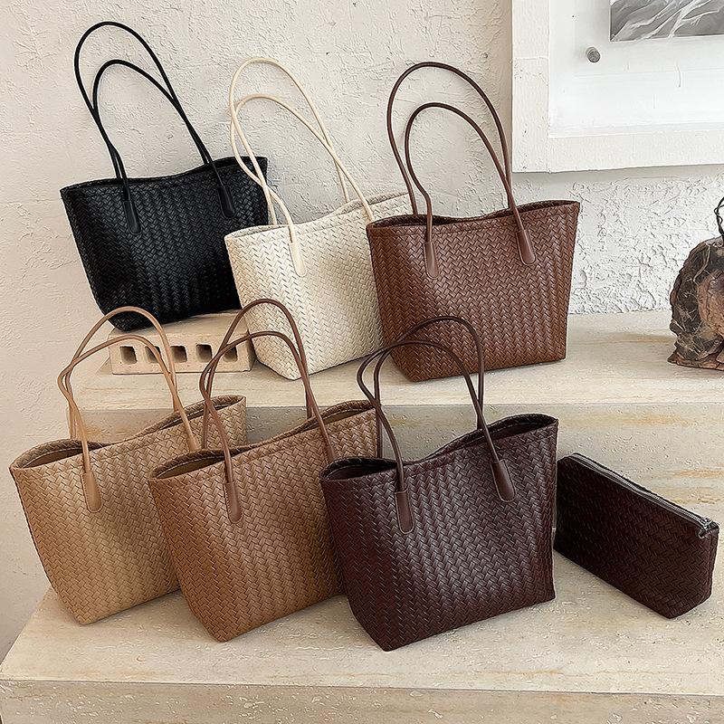 Tote Bag - Retro Woven Shoulder Bag - Hand-held Underarm Bag