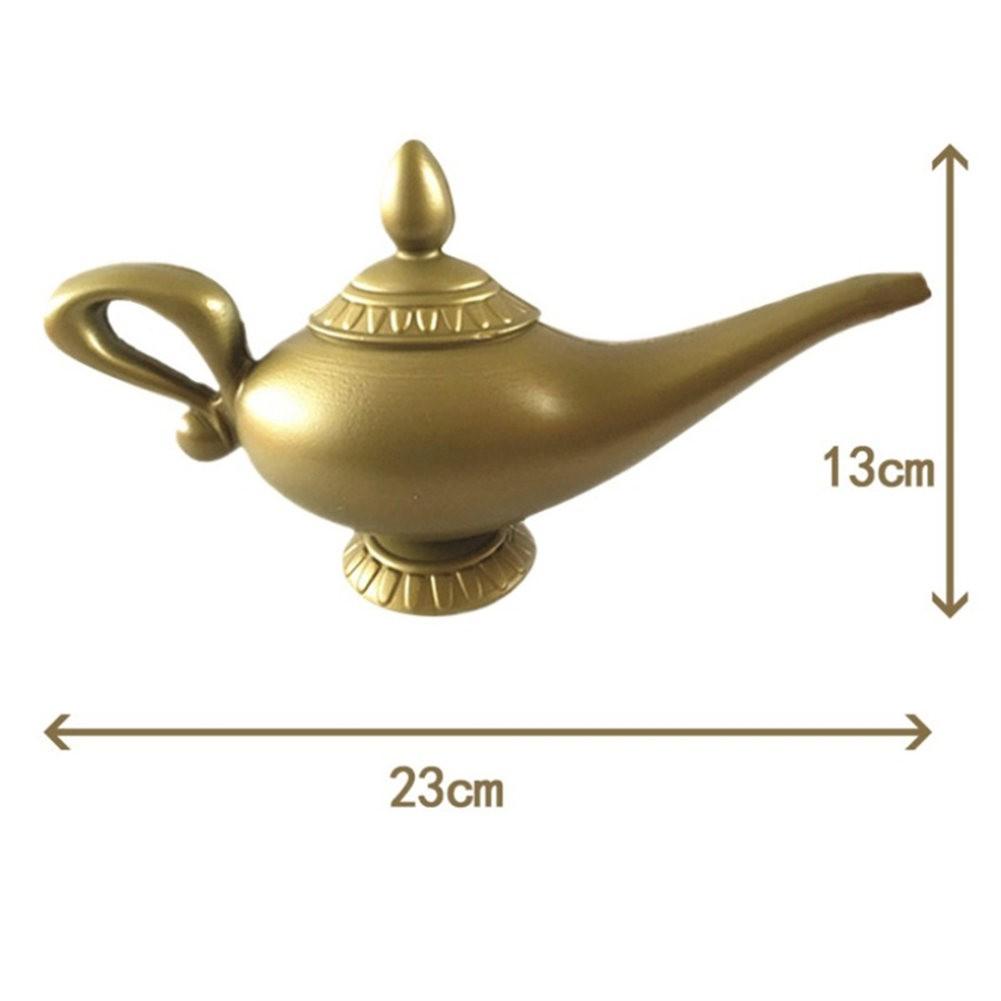 New Aladdin Magic Lamp Prop Genie Costume Accessory Halloween Christmas Cosplay Party Decoration Gold Tea Pot Home Ornament Gift