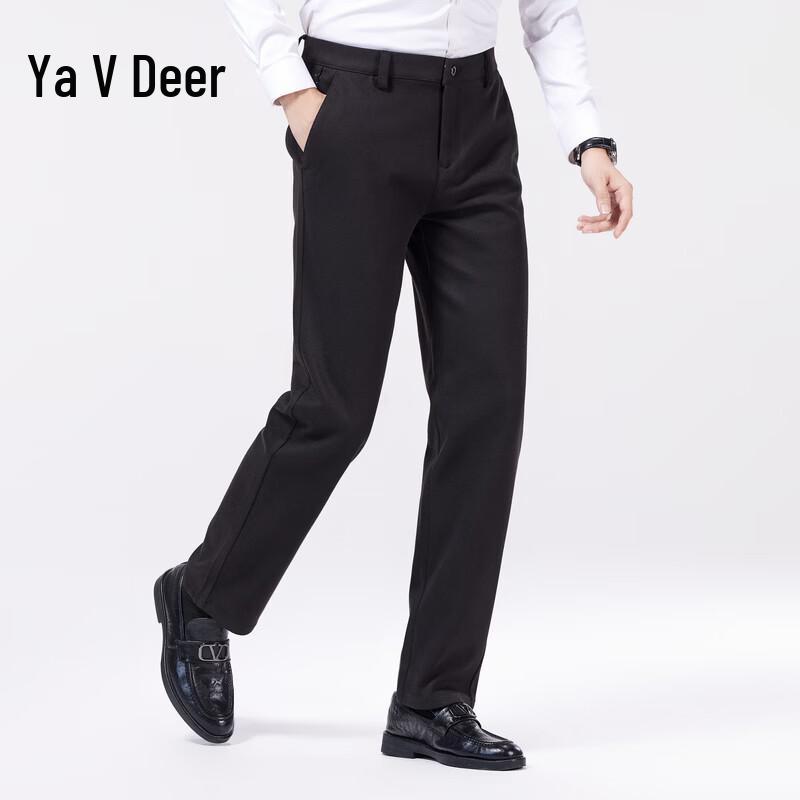 Yalu Men s Fleece-Lined Straight-Leg Business Casual Pants 40