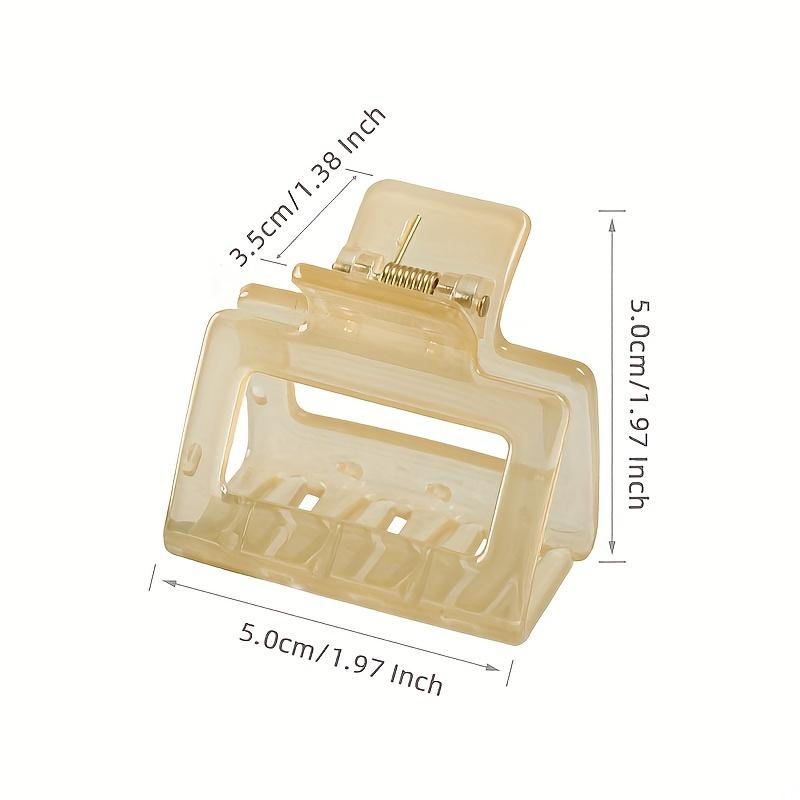 4pcs Set  Plastic Hair Claw Small Size Transparent Color Square Hair Clip Shark Clips Girls Women Hair Accessories