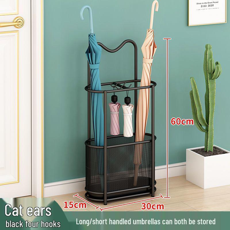 Q Подставка для зонтов Стойка для входа и цилиндр для хранения для лифтов и дверных проемов Cat Ear Style - Aurora Black Simple 2230₽